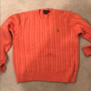 Ralph Lauren Orange cable sweater sz XL